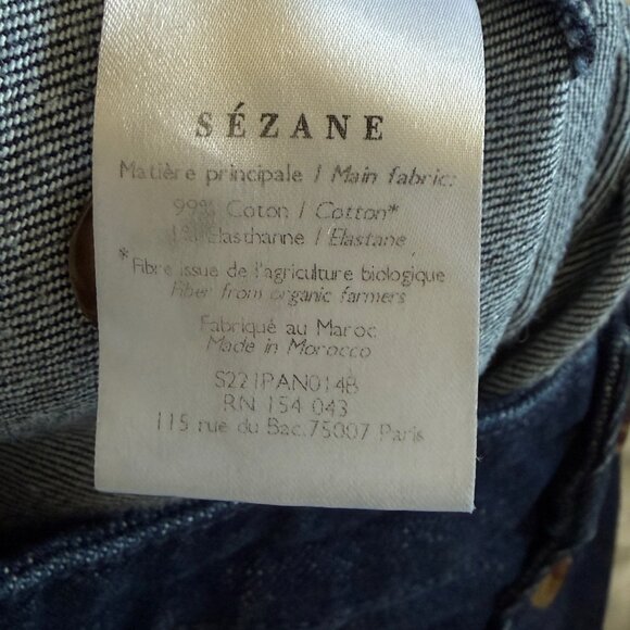 Sézane Marino High-Waist Bridge Trousers – Organic Cotton Denim | Size 36 - Picture 12 of 13